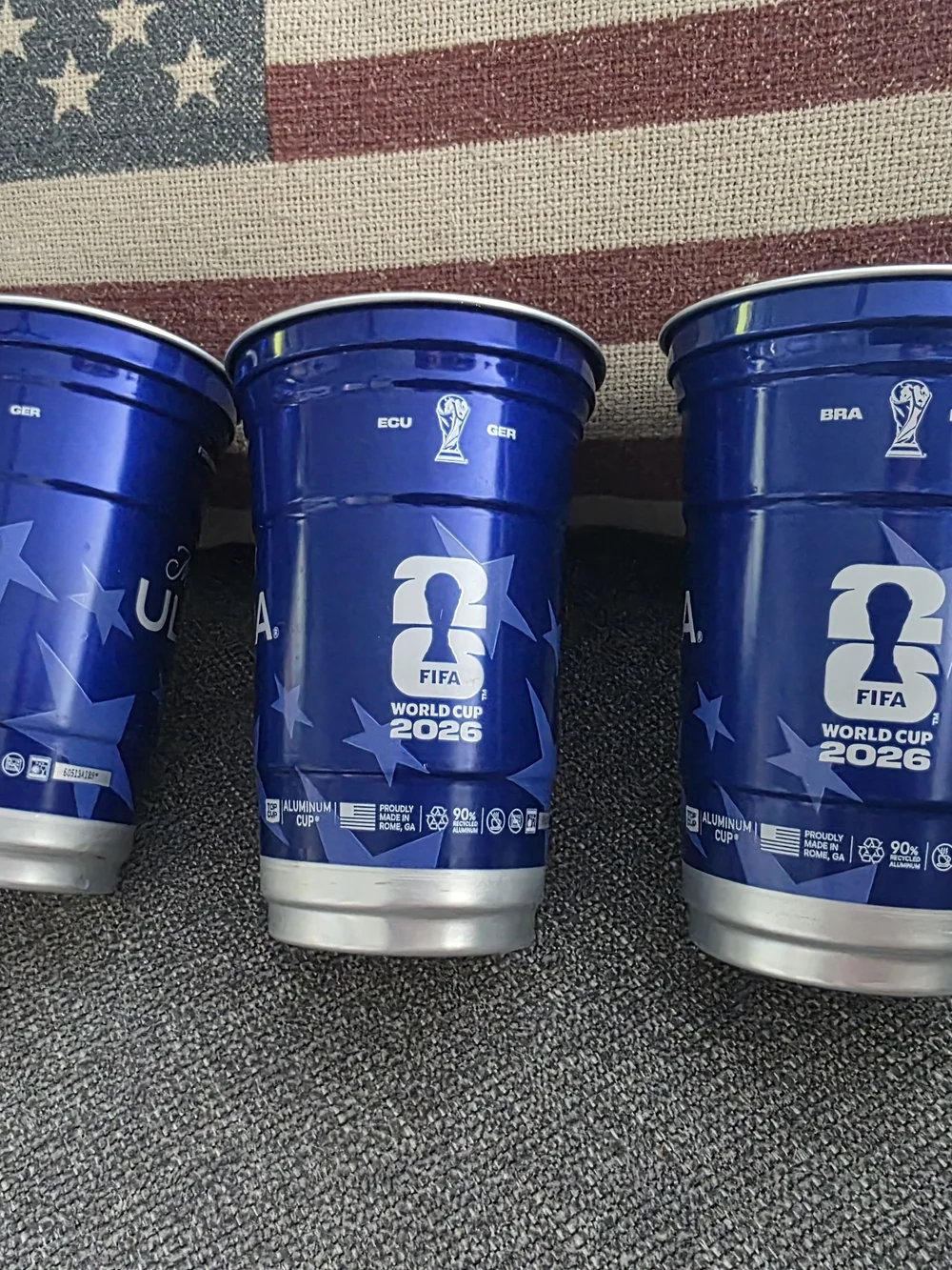 World Cup 2026 Blue Reusable Aluminum Cup